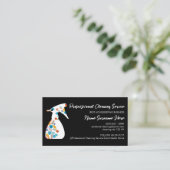 Zwarte Floral Spray Fles Clean Room Housekeeping Visitekaartje (Staand voorkant)