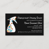 Zwarte Floral Spray Fles Clean Room Housekeeping Visitekaartje (Voorkant)