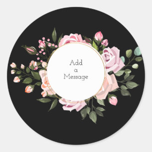Zwarte Floral Sticker