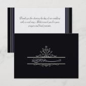 Zwarte florale Islamitische dank voor nikkah bruil Bedankkaart (Voorkant / Achterkant)