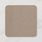 zwarte florale oorkaart vierkante visitekaartje (Achterkant)