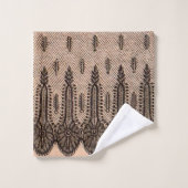 zwarte florvormige maasafdruk bad handdoek (Wasdoekje)