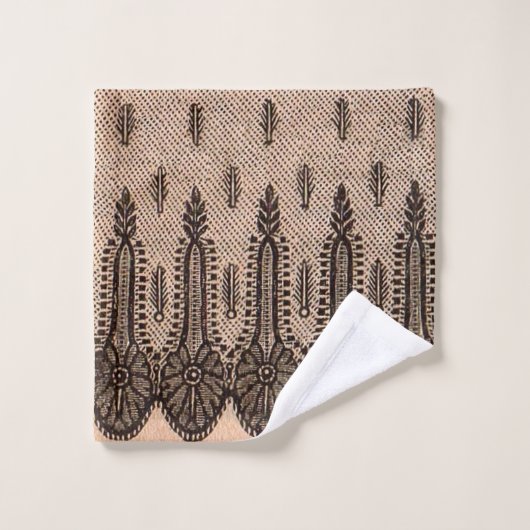 zwarte florvormige maasafdruk bad handdoek (Wasdoekje)