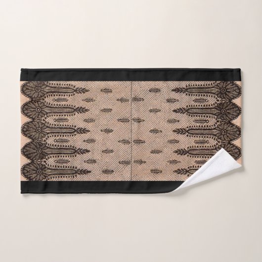 zwarte florvormige maasafdruk bad handdoek (Handdoek)