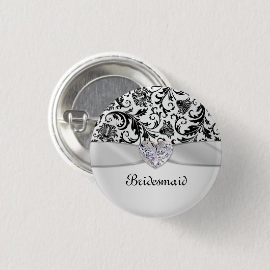 Zwarte florzwaluw ronde button 3,2 cm (Voorkant /achterkant)