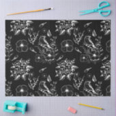 Zwarte Flotal Bird Fairycore Decoupage Tissuepapier (Craft)
