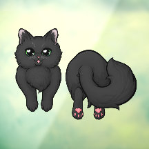Zwarte Fluffy Kitty Achterwerk