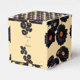 Zwarte fluweel bloemen bedankdoosjes