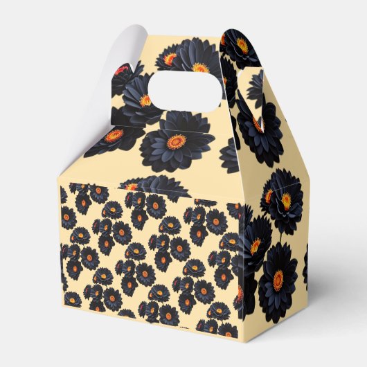 Zwarte fluweel bloemen Favor Box Bedankdoosjes (Achterkant)