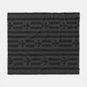 Zwarte Fluwelen Fleur de Lis Fleece Deken (Voorkant (Horizontaal))
