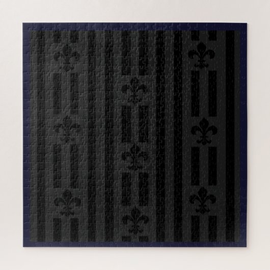 Zwarte Fluwelen Fleur de Lis Legpuzzel (Verticaal)