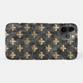 Zwarte Fluwelen Fleur De Lis Mardi Gras Orleans Case-Mate iPhone Case (Achterkant (horizontaal))