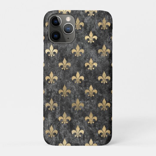 Zwarte Fluwelen Fleur De Lis Mardi Gras Orleans Case-Mate iPhone Case (Achterkant)