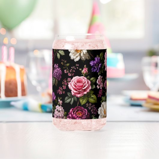 Zwarte Fluwelen Roos Blikvorm Glas (Insitu (Verjaardag))