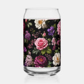 Zwarte Fluwelen Roos Blikvorm Glas (Achterkant)