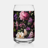 Zwarte Fluwelen Roos Blikvorm Glas (Links)