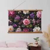 Zwarte Fluwelen Roos Hangend Wandkleed (Slaapkamer)