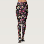 Zwarte Fluwelen Roos Leggings (Achterkant)