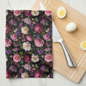 Zwarte Fluwelen Roos Theedoek (Quarter Fold)