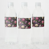 Zwarte Fluwelen Roos Waterfles Etiket (Flessen)