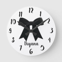 Zwarte Fluwelen Strik Elegant Luxueus Trendy Ronde Klok
