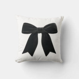 Zwarte Fluwelen Strik Elegant Verfijnd Trendy Kussen