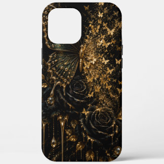 Zwarte fluwelen zwarte vlinder bloei iphone hoes