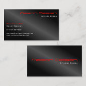 Zwarte Folie en minimaal rood Visitekaartje (Voorkant / Achterkant)