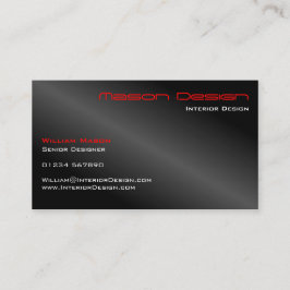 Zwarte Folie en minimaal rood Visitekaartje