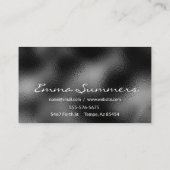 Zwarte Folie Glitter Druppelt Metaal Aanpassen Ele Visitekaartje (Achterkant)