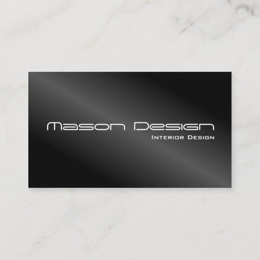 Zwarte Folie Modern Minimalistisch Visitekaartje (Achterkant)