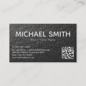 Zwarte Folie textuur QR-code Visitekaartje (Achterkant)
