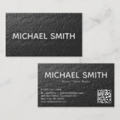 Zwarte Folie textuur QR-code Visitekaartje (Voorkant / Achterkant)