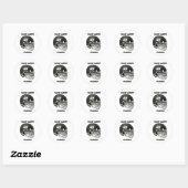Zwarte Footballs helm Ronde Sticker (Vel)