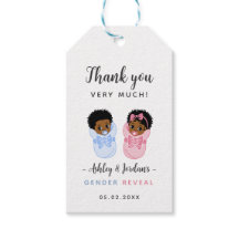 Zwarte Fopspeen Baby Geslacht Reveal Bedankt Tags