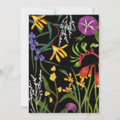 Zwarte foral tropische Natuur bruiloft Kaart (Achterkant)