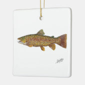 Zwarte Forel zwemmend Keramisch Ornament (Links)
