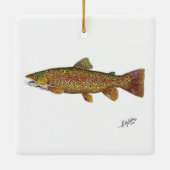 Zwarte Forel zwemmend Keramisch Ornament (Achterkant)