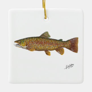 Zwarte Forel zwemmend Keramisch Ornament