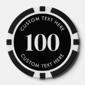 Zwarte Foto 100 Genummerd Poker Chips (Voorkant)