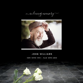 Zwarte foto-aandenkenservice welkom poster