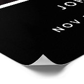 Zwarte foto-aankondiging rouwplechtigheid welkom poster (Hoek)