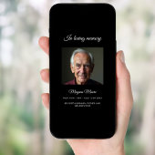 Zwarte foto begrafenisprogramma kaart