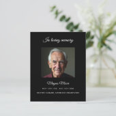 Zwarte foto begrafenisprogramma kaart (Staand voorkant)