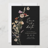 Zwarte Foto Boho Save The Date Plat Kaart (Voorkant)