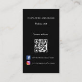 Zwarte foto boog Qr code social media premium Visitekaartje (Voorkant)