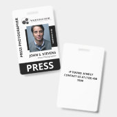 Zwarte foto- en logo pers-ID Badge (Voor- en achterkant)