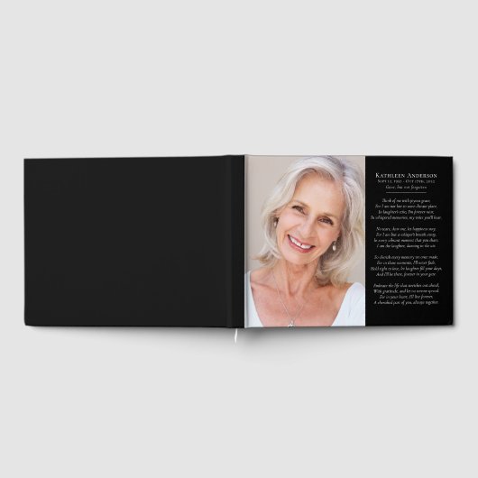 Zwarte foto gedicht begrafenis gastenboek (Volledig)