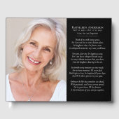 Zwarte foto gedicht begrafenis gastenboek (Voorkant)