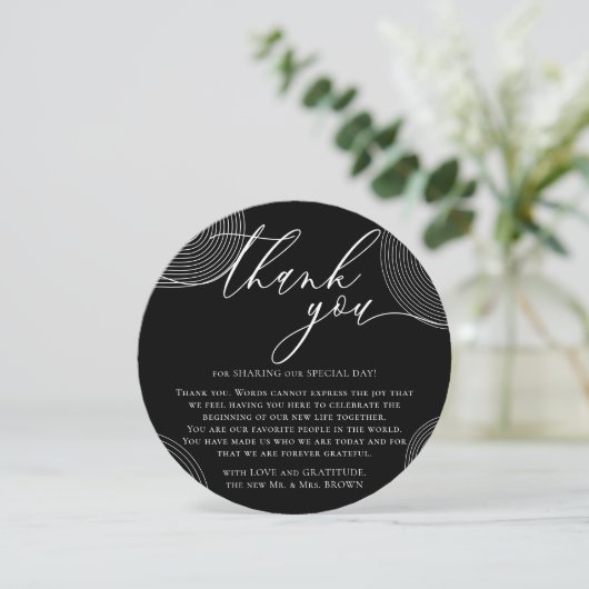 Zwarte Foto Geometrische Viering Bedankt Feestdagenkaart (Staand voorkant)